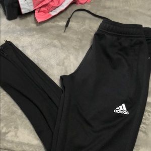 Almost brand new adidas joggers with zipper on leg